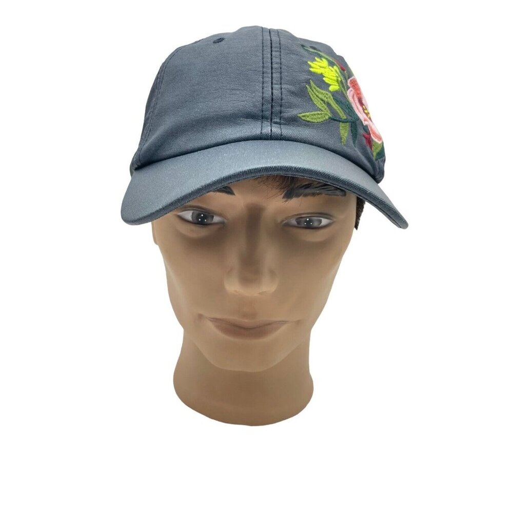 David & Young Hat Baseball Cap Floral Flowers Blue Adjustable - Picture 2 of 9